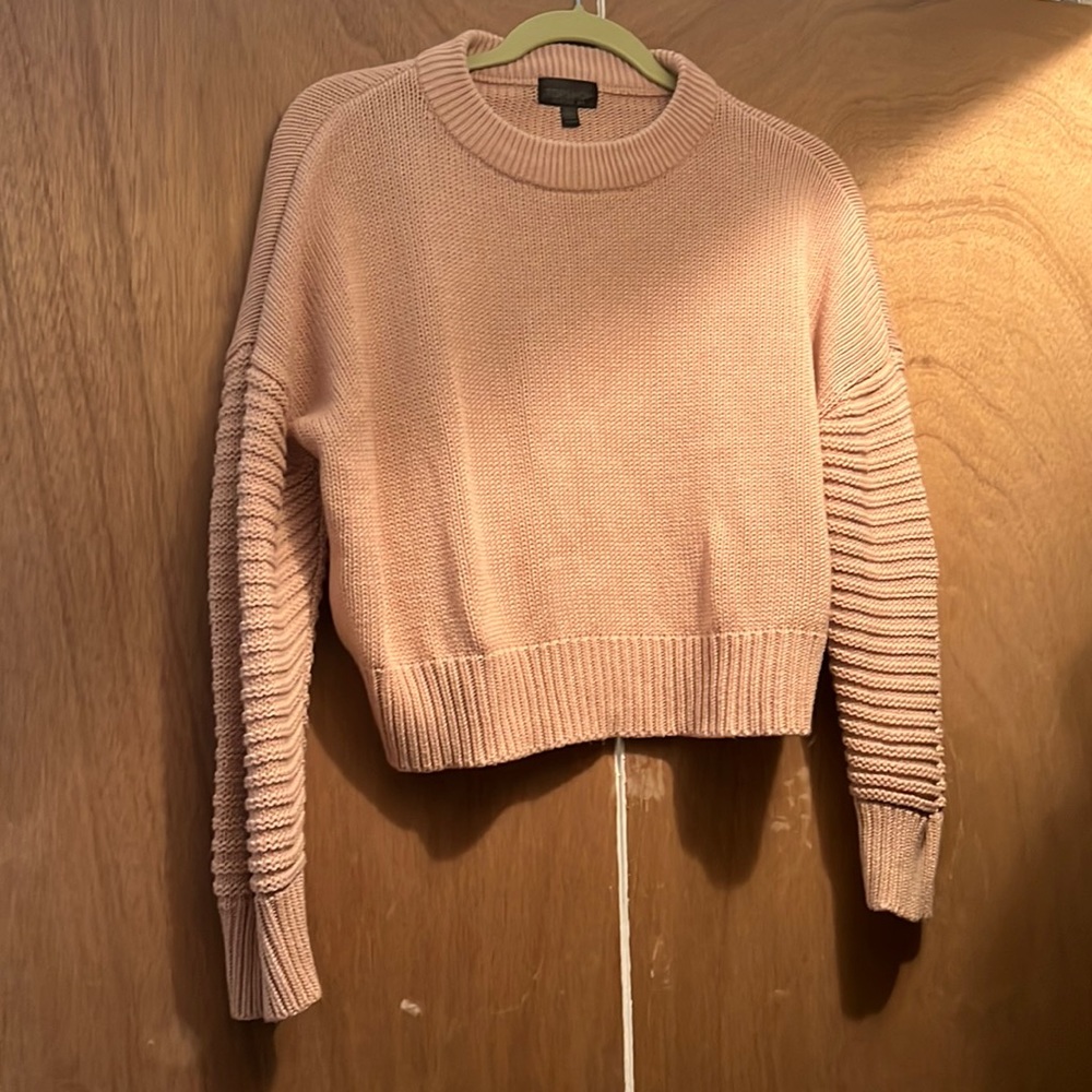 Top Shop Blush Pink Cropped Sweater